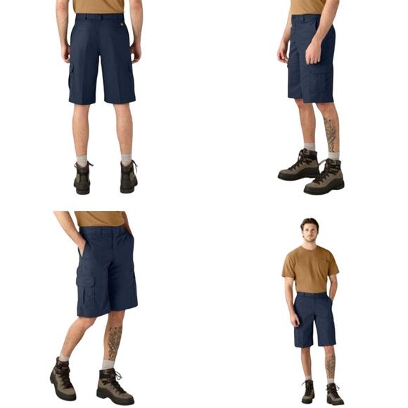 Dickies Men's Flex 13" Inseam Relaxed Fit Cargo Shorts Navy 44 - Picture 2 of 8